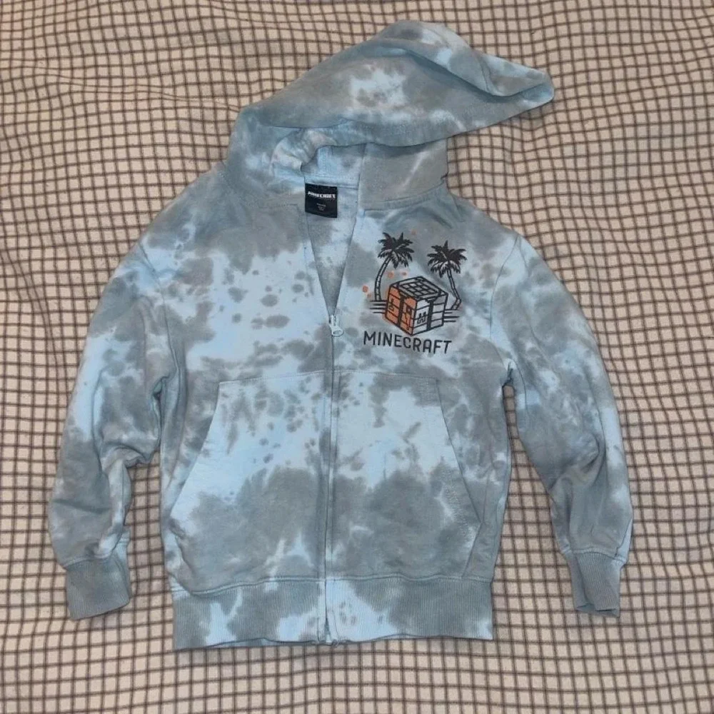 Minecraft Adventure Mode Tie-Dye Zip Hoodie — Boys XS 4/5